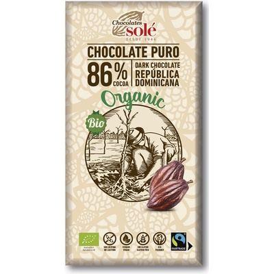 SOLÉ Bio hořká čokoláda 86% 100 g