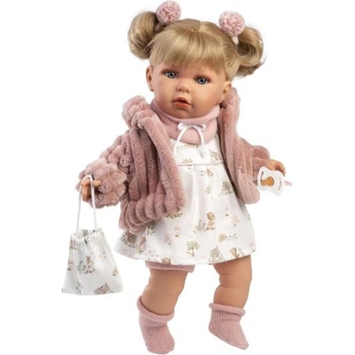 Llorens 42408 JULIA - реалистична кукла със звуци и меко текстилно тяло - 42 см
