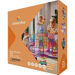 Cleverclixx Магнитен строителен комплект Mega Creative Pack Pastel - 210 бр (CLEVER_CC-1006)