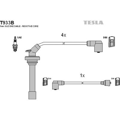 Sada zapaľovacích káblov TESLA T933B