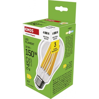 Emos Filament A70/E27/18 W 150 W /2452 lm/neutrálna biela 1525743401