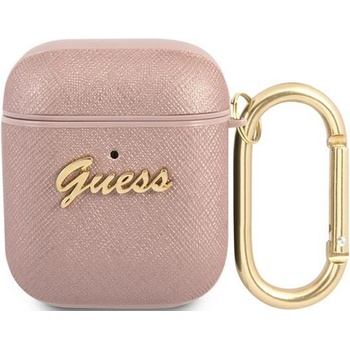 Guess Saffiano PC/PU Metal Logo puzdro pre Airpods 1/2 GUA2SASMP