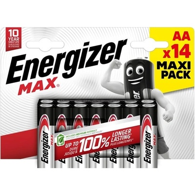 Energizer Батерии алкални Energizer Max, AA, LR6, 1.5V, 14бр. в опаковка (E303331300)