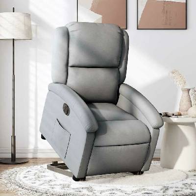vidaXL 11461.3205004 Elektrické zvedací polohovací světle šedé textil