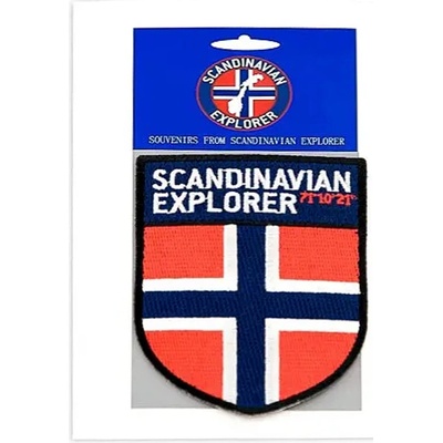 Nášivka SCANDINAVIAN EXPLORER norská vlajka 7x8.5 cm
