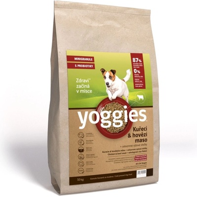 Yoggies minigranule lisované za studena s probiotiky Kuřecí & hovězí maso 10 kg