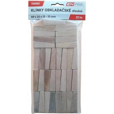 Dřevěné klíny na podlahy, 55 x 20 x 15 - 10 mm, 33 ks, ENPRO