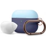 elago Калъф за слушалки Elago Duo Hang Silicone EAPPDH-JIN-PBLLU, за Apple AirPods Pro, силиконов, син-светлосин (EAPPDH-JIN-PBLLU)