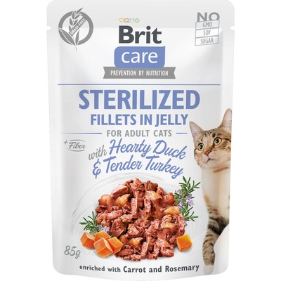 Brit Care Cat Sterilized Fillets in Jelly Hearty Duck & Tender Turkey 85 g