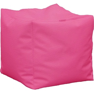 Pufrelax Пуф 130л. , Табуретка Куб XL - Teteron Pink, Перящ се калъф, Пълнеж от Полистиролни перли, за открито