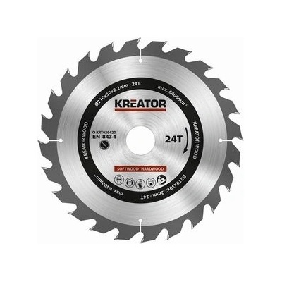 Pilový kotouč Kreator KRT020420 na dřevo 210mm, 24T