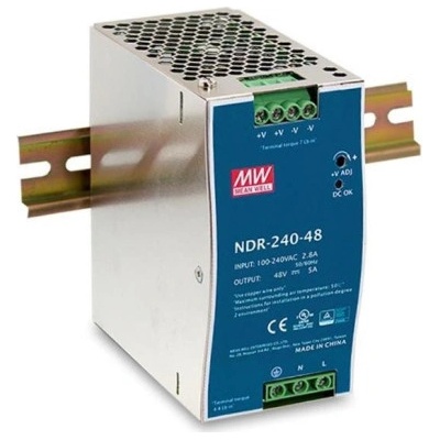 Průmyslový zdroj Mean Well NDR-240-24, 24V=/240W spínaný na DIN lištu – Sleviste.cz