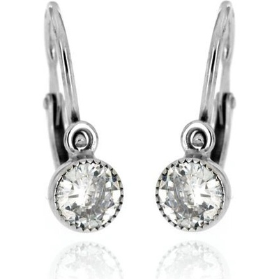 Zlatnictví U Kostela dětské zlaté náušnice s bílým kamínkem 520