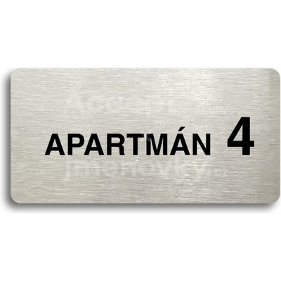 ACCEPT Piktogram APARTMÁN 4 II - stříbrná tabulka - černý tisk bez rámečku