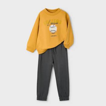 Mayoral Анцуг college с блуза в цвят горчица и графитен спортен панталон за мини момче Mayoral (НЕ Е ВАТИРАН)