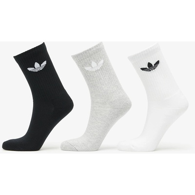 adidas Originals adidas Trefoil Cushion Crew Sock 3-Pack White/ Medium Grey Heather/ Black