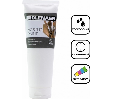 Molenaer akrylová barva 250 ml bílá
