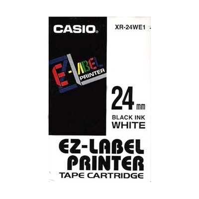 Casio XR-24WE1, 24mm x 8m, čierna tlač/biely podklad, originálna páska