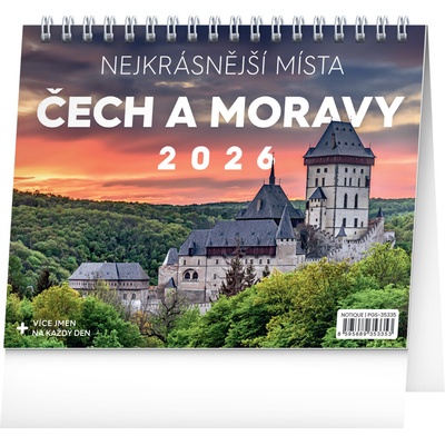 Nejkrásnější místa Čech a Moravy stolní 2026