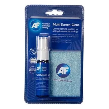 AF International Течност за почистване на сензорни екрани с микрофибърна кърпа, 25 ml, AF "Multi Screen-Clene" XMCA25MF (XMCA25MF)