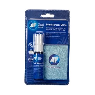 AF International Течност за почистване на сензорни екрани с микрофибърна кърпа, 25 ml, AF "Multi Screen-Clene" XMCA25MF (XMCA25MF)