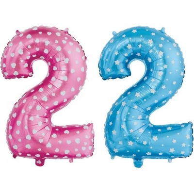 balonek ve tvaru číslice 2 mix barev