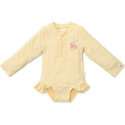 Little Dutch Бебешки цял бански костюм с дълъг ръкав Little Dutch - С къдрички, Ocean Treasures Yellow, 62/68 cm, 2-6 м (CL25038663)