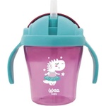 Wee Baby Чаша със сламка Wee Baby - 200 ml, 12 м+, розова (221)