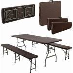 Pepita сгъваем комплект пейки за бира с ефект на ратан 180cm - кафяво (KF-GF03)