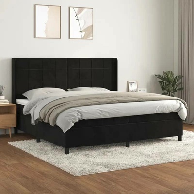 vidaXL 11461.3132701 Boxspring postel s matrací černá samet
