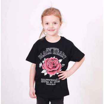 Black heart детска тениска black heart - rock n roll rose - ЧЕРНА - 12978