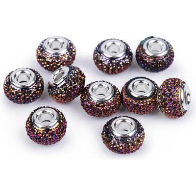 Plastové korálky s veľkým prievlakom/plavkové 9x14 mm Farba: 16 AB (060) fialová tmavá