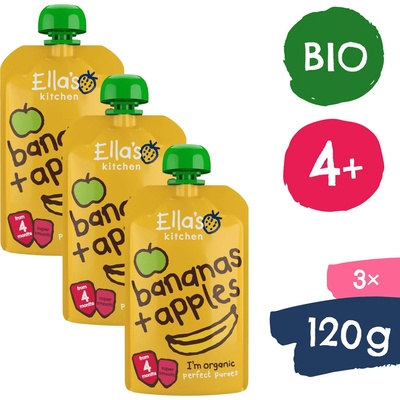 Ella's Kitchen BIO Jablko a banán g 3 x 120