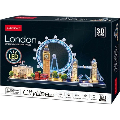 CubicFun 3D puzzle svítící Londýn 186 ks