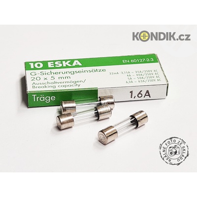 Pojistka 5x20mm zpožděná 522.500, Proud: 0,63A