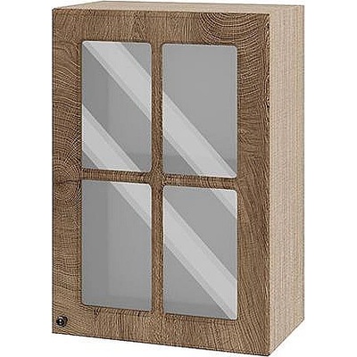 ИРИМ Горен кухненски шкаф витрина Сити МФ-Дъб натурал-06-118 50 см