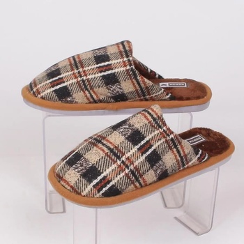 Image 1 of Мъжки карирани пантофи в кафяво