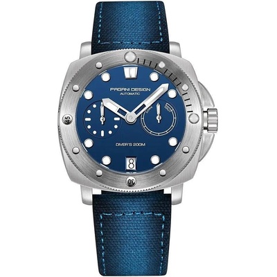 Pagani Design Мъжки часовник Pagani Design Sarian, Автоматичен, Син / Сребрист (PD-1767-BLUE-WHITE)
