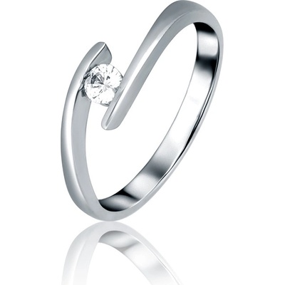 JVD Dámský zlatý zásnubní prsten se zirkonem z bílého zlata ZR0188XJ72 2456