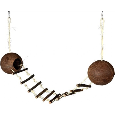 Trixie Kokosové domky spojené žebříkem pro křečky 2 x 13 x 100 cm – Zboží Mobilmania