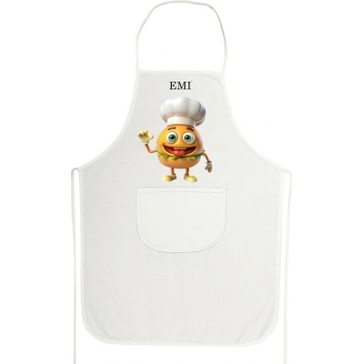EMI Kuchynská zástera Burger biela