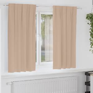 Pure Line Home Плътни завеси в цвят таупе с комбиниран перделък, 2 бр. , 140 x 175 см