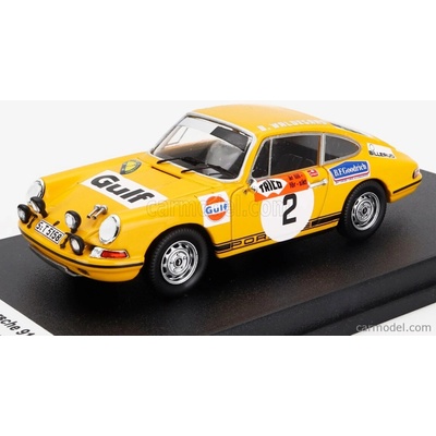 Trofeu Porsche Coupe night Version N 2 Winner Rally Swedish 1970 Bjorn Waldegaard Lars Helmer Žlutá 1:43