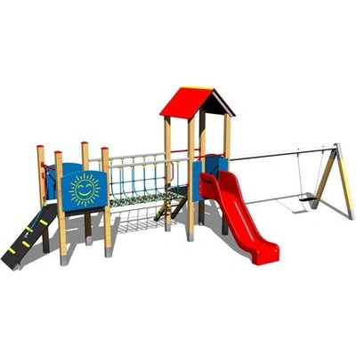 Playground System sestava se skluzavkou a houpačkou 4U232D