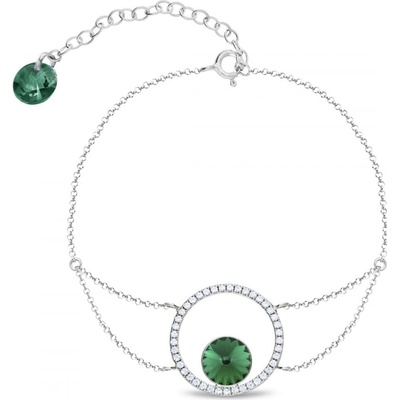 Spark stříbrný zelený se Swarovski Elements Orbita BCD1122SS39EM Emerald
