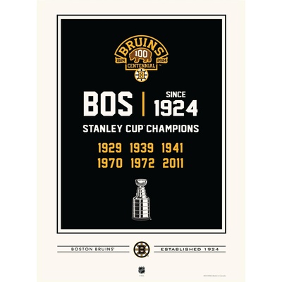 Mustang Plagát Boston Bruins NHL 100th Anniversary 12" x 16" Empire
