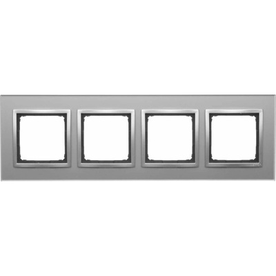 Kontakt Simon S.A. Rámik štvornásobný sklenený Simon 54 nature Strieborná hmla DRN4/71