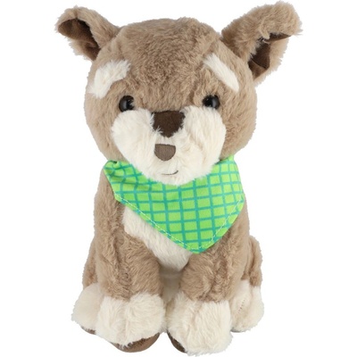 Teddies Pes/Pejsek sedící se šátkem šedivý 26 cm