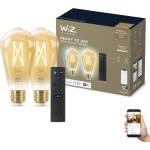 Philips К-кт 2xLED Димируема крушка ST64 E27/7W/230V 2000-5000K CRI 90 Wi-Fi + д. у. -WiZ (WI0152)