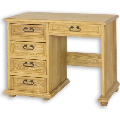 Drewmax Pracovní stůl BR700, 110 x 78 x 60, cm borovice, vosk (Barva dřeva: Tmavý vosk, Struktura desky: Polka)